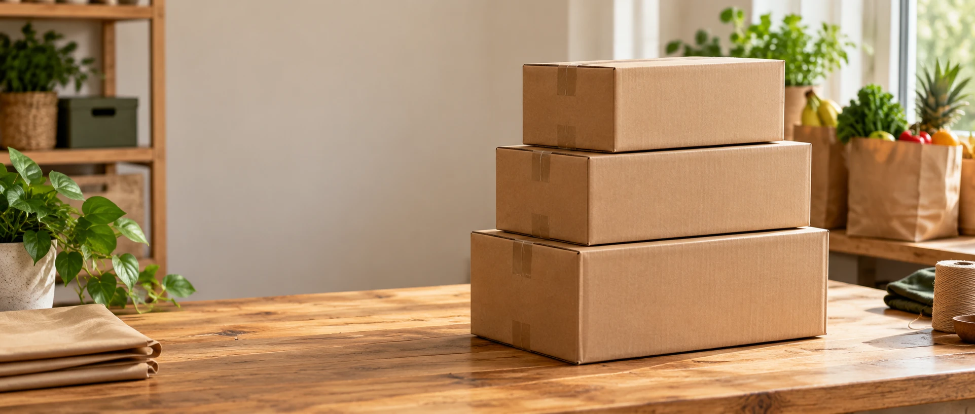 Sealed boxes ready for collection
